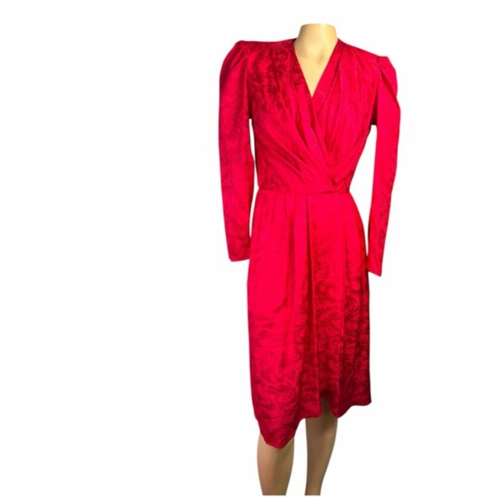 P.A. Boutique Red Pure Silk Wrap Dress Size 4